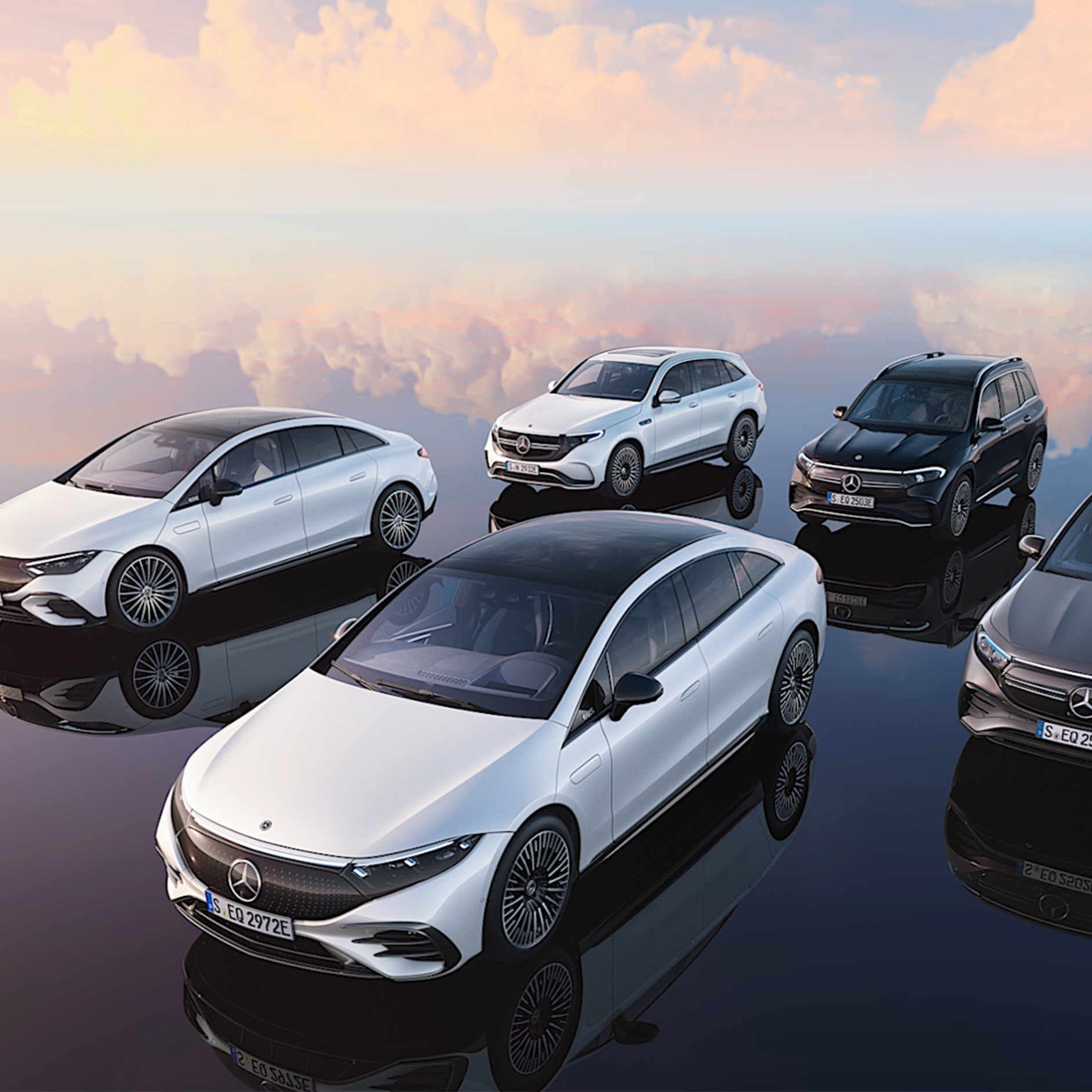 ระบบขับเคลื่อนไฟฟ้า | ทั้งพื้นดิน ท้องทะเล และในอากาศ | เมอร์เซเดส-เบนซ์ รุ่น Mercedes-EQ ในมุมมองด้านหน้าแบบหันข้าง