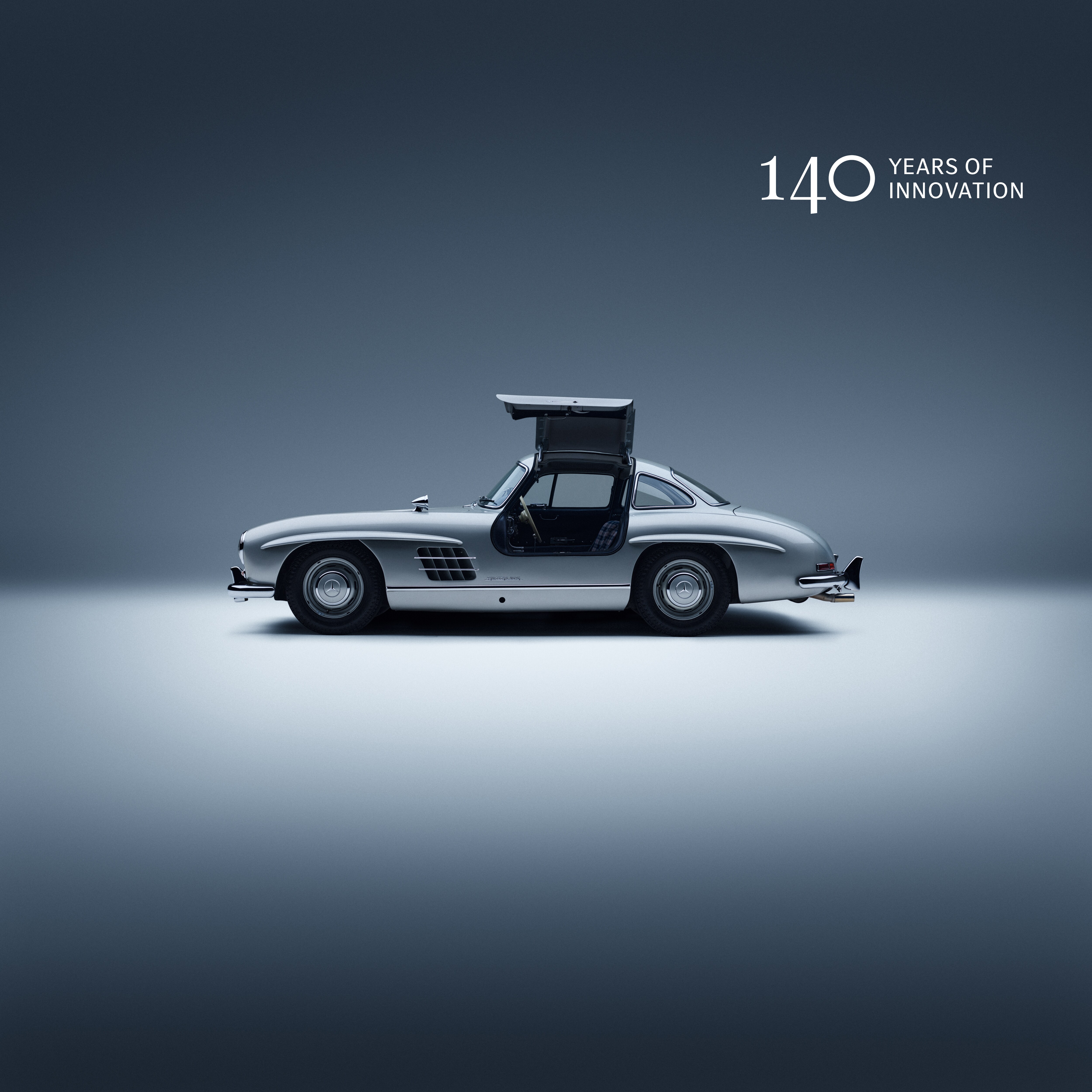 140 Years of Mercedes-Benz Image of the Mercedes-Benz SL 300 Gullwing for 140 Years of Mercedes-Benz